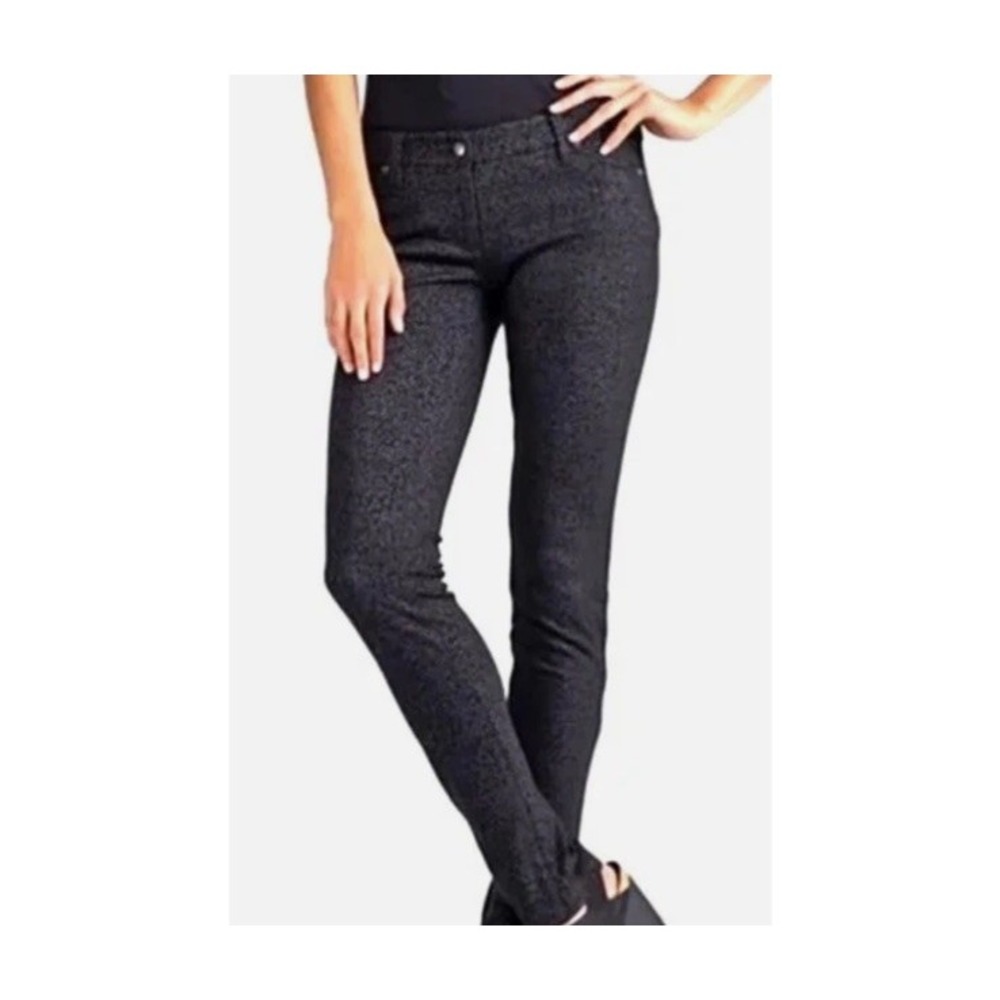 Eileen Fisher Black & Gray Damask Ponte Knit‎ Slim Skinny Pants Sz 20W Filigree